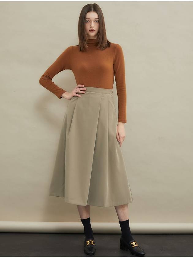 Pintuck A line long skirt Beige - MANAVIS7 - BALAAN 1