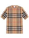 Men's Jacquard Check Pattern Silk Wool Knit Top Beige - BURBERRY - BALAAN 2