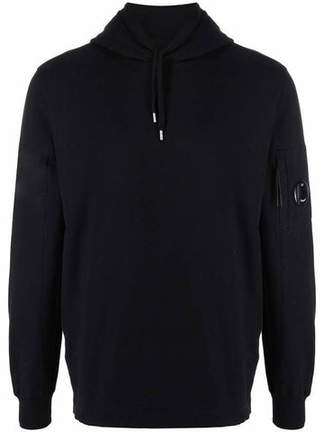 Men's Light Fleece Lens Wappen Hoodie Black - CP COMPANY - BALAAN 1