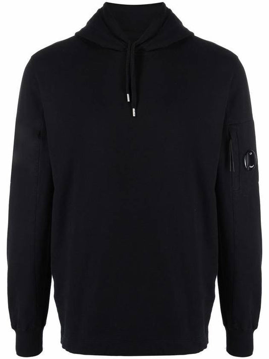 Men's Light Fleece Lens Wappen Hoodie Black - CP COMPANY - BALAAN 1