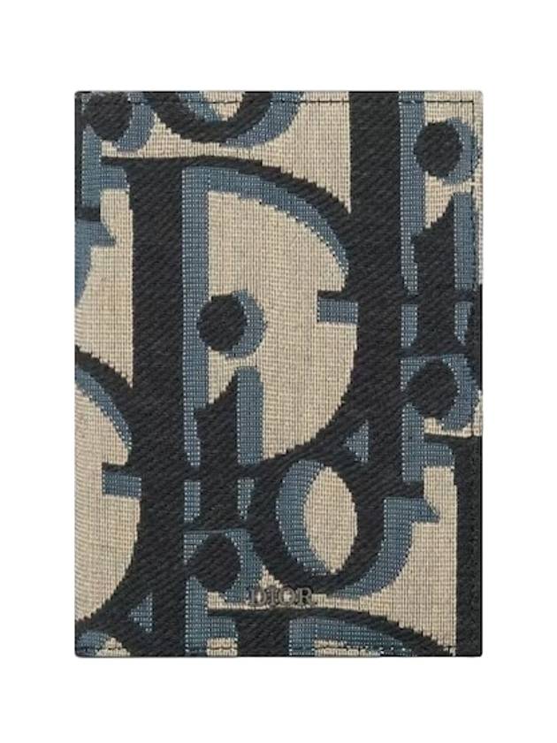 Oblique Jacquard Passport Wallet Beige Black - DIOR - BALAAN 1