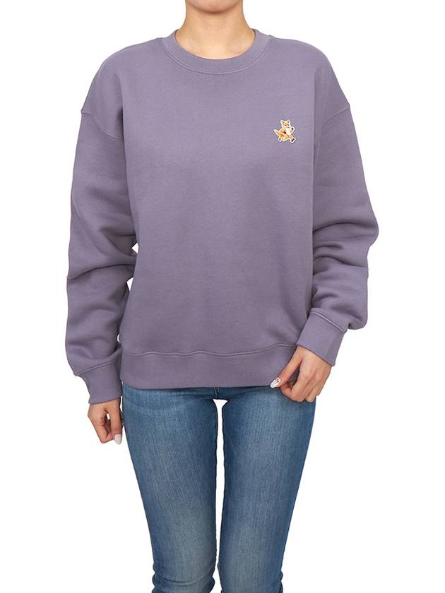 Speedy Fox Patch Comfort Sweatshirt Purple - MAISON KITSUNE - BALAAN 5