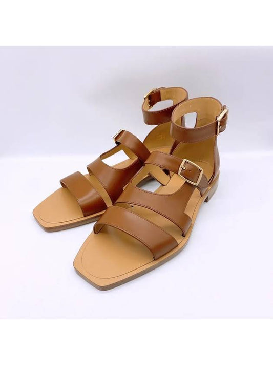 Brown leather strap gold buckle sandals 7X1343 - ANCIENT GREEK SANDALS - BALAAN 2
