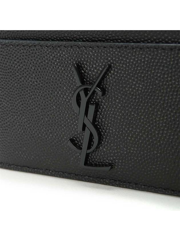 Monogram Caviar Leather Card Wallet Black - SAINT LAURENT - BALAAN 5