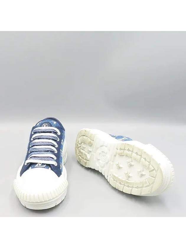 1A9S06 Monogram Denim Leather Squad Line Women s Sneakers - LOUIS VUITTON - BALAAN 5