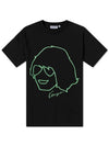 Human Graphic Neon Green Short Sleeve T-Shirt Black - KENZO - BALAAN 1