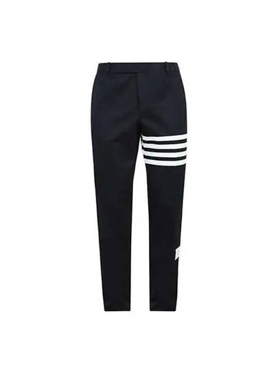 4 Bar Cotton Straight Pants Navy - THOM BROWNE - BALAAN 2