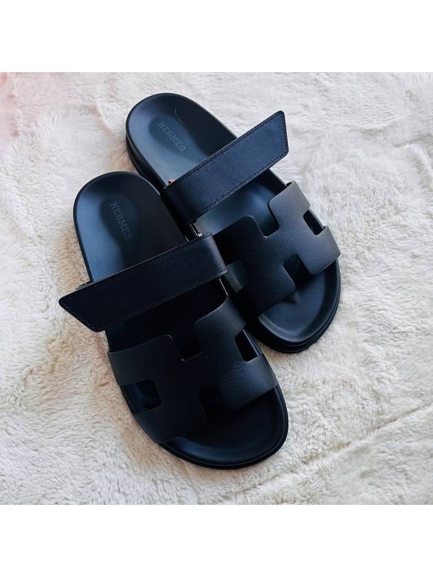 Chypre Calfskin Sandals Black - HERMES - BALAAN 4