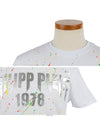 Logo Painted Printing Cotton Short Sleeve T-Shirt White - PHILIPP PLEIN - BALAAN 5