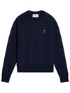 Small Heart Logo Sweatshirt Navy - AMI - BALAAN 2