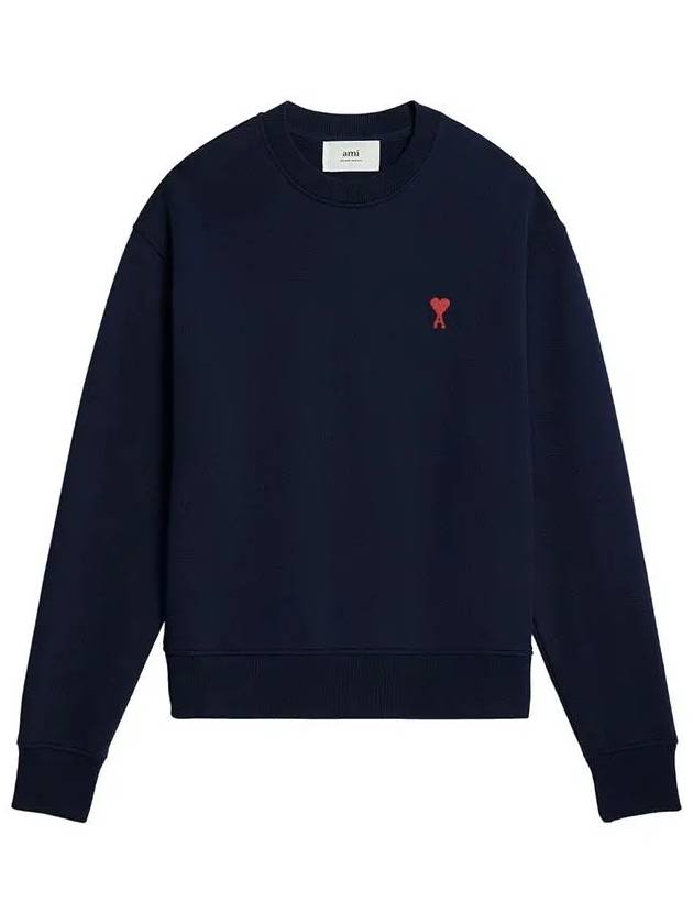 Small Heart Logo Sweatshirt Navy - AMI - BALAAN 2