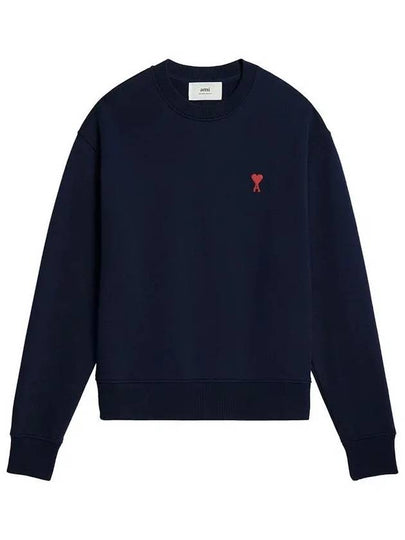 Small Heart Logo Sweatshirt Navy - AMI - BALAAN 2