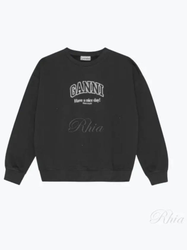 Logo Print Sweater Black - GANNI - BALAAN 2