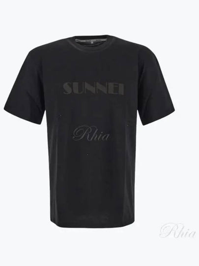 Classic Logo Print Cotton Short Sleeve T-Shirt Black - SUNNEI - BALAAN 2