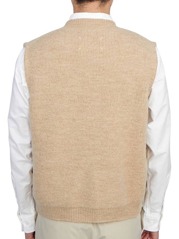 Crew Neck Alpaca Wool Vest Beige - MAISON MARGIELA - BALAAN 5