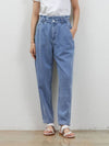 Denim Banding Tapered Crop Pants Blue - RYUL+WAI: - BALAAN 1