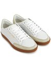 Court Classic Perforated Beige Tab Low Top Sneakers White - SAINT LAURENT - BALAAN 4