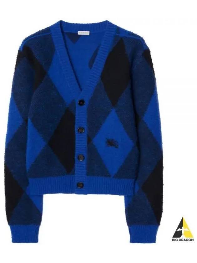 Men's Argyle Wool Cardigan Night - BURBERRY - BALAAN 2