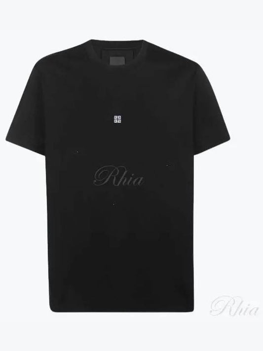 Embroidered Logo Jersey Short Sleeve T-shirt Black - GIVENCHY - BALAAN 2