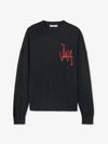 Logo Crew Neck Jumper Knit Top Black - JW ANDERSON - BALAAN 2