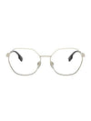 Eyewear Check Temple Round Frame Eyeglasses Light Gold - BURBERRY - BALAAN 1