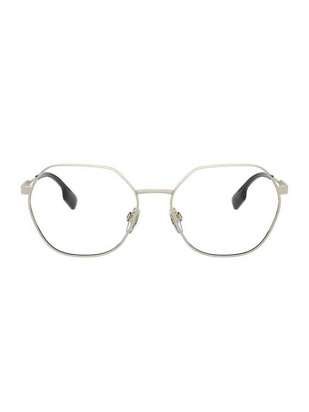 Eyewear Check Temple Round Frame Eyeglasses Light Gold - BURBERRY - BALAAN 1