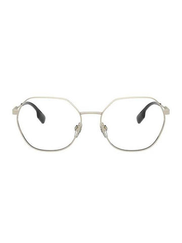 Eyewear Check Temple Round Frame Eyeglasses Light Gold - BURBERRY - BALAAN 1