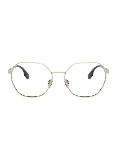 Eyewear Check Temple Round Frame Eyeglasses Light Gold - BURBERRY - BALAAN 1