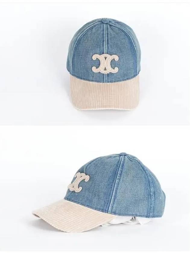 Triomphe Patch Ball Cap Union Wash Blue - CELINE - BALAAN 3