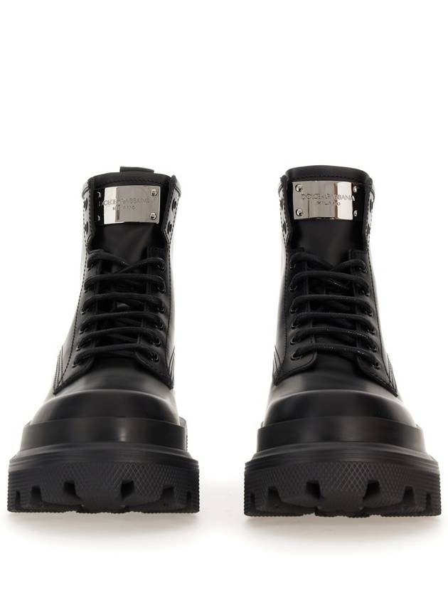 Men's Brushed Calfskin Ankle Boots Black - DOLCE&GABBANA - BALAAN 4