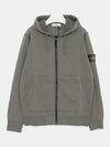 Logo Patch Cotton Fleece Hoodie Green - STONE ISLAND - BALAAN 2