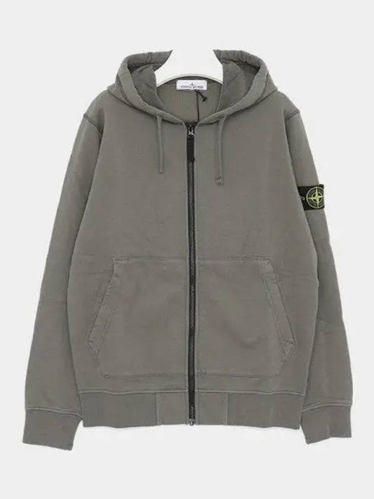 Logo Patch Cotton Fleece Hoodie Green - STONE ISLAND - BALAAN 2