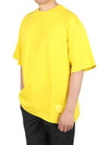 Satin Label Oversized Fit Short Sleeve T-Shirt Yellow - AMI - BALAAN 2
