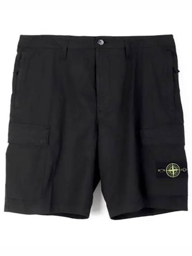 Light Stretch Cotton Bermuda Shorts Black - STONE ISLAND - BALAAN 2