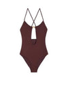 Triomphe Matte Jersey One-Piece Swimsuit Prune - CELINE - BALAAN 2