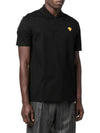 Embroidered Logo Polo Shirt Black - VERSACE - BALAAN.