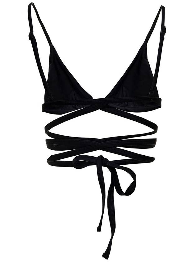 Matteau Woman'S Black Nylon Bikini Top With Crossed Laces - MATTEAU - BALAAN 2