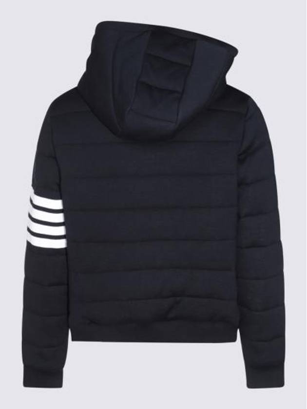 Hooded Virgin Wool Padded Navy - THOM BROWNE - BALAAN 3