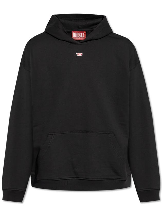 D Logo Patch Hoodie Black - DIESEL - BALAAN 2