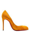 Brashed Suede Pumps Heel Orange - CHRISTIAN LOUBOUTIN - BALAAN.