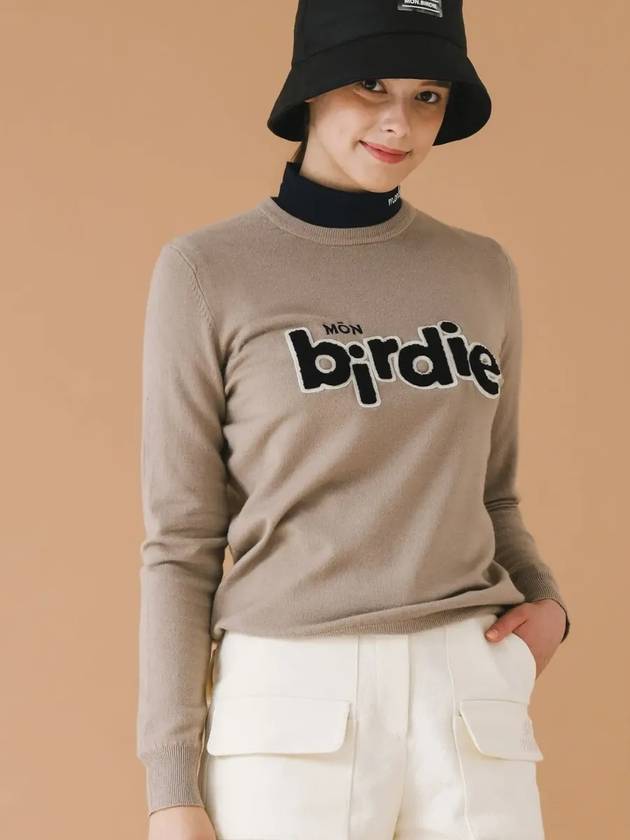 Graphic crew neck long sleeve knit BEIGE - MONBIRDIE GOLF - BALAAN 5