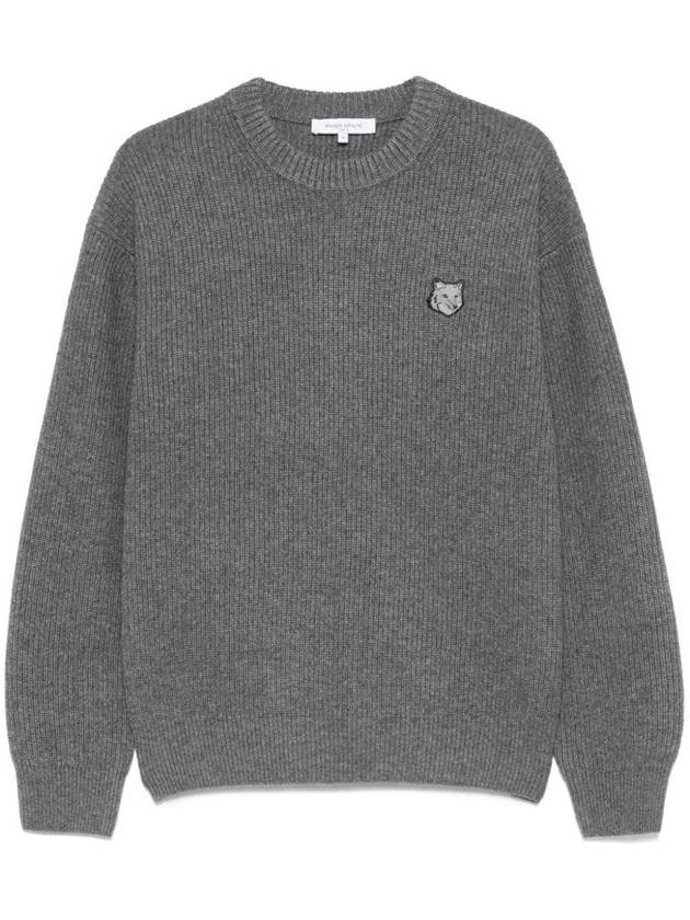 Maison Kitsuné Bold Fox Head Patch Comfort Ribbed Jumper Clothing - MAISON KITSUNE - BALAAN 1