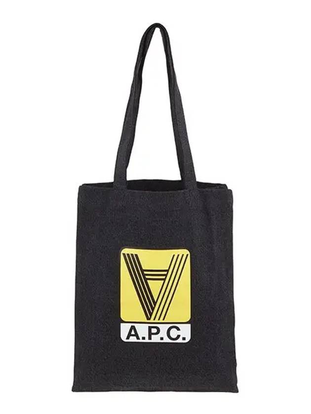 Lou Reverse Logo Printed Cotton Tote Bag Black - A.P.C. - BALAAN 2