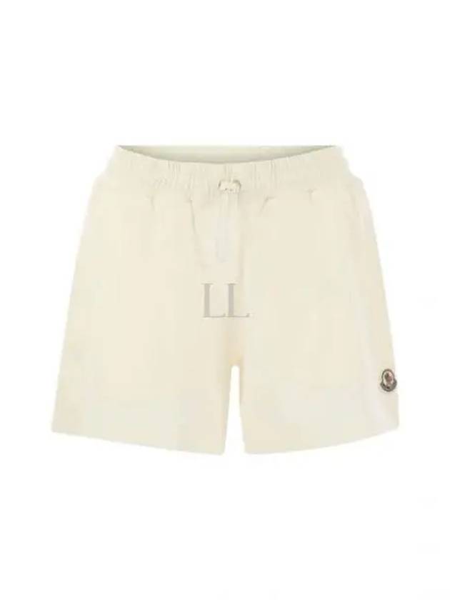 Logo Patch Cotton Jersey Shorts White - MONCLER - BALAAN 2