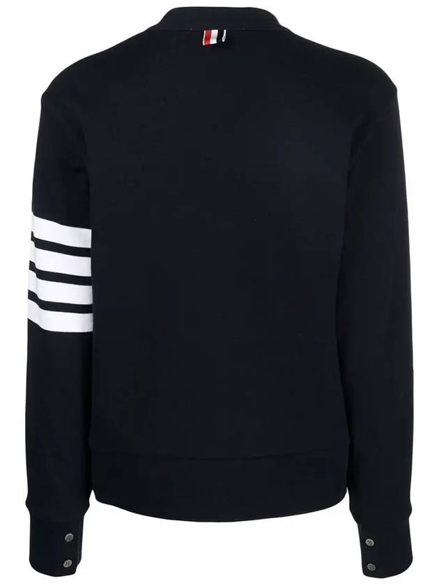 4-Bar Loopback Jersey Cardigan Navy - THOM BROWNE - BALAAN 4