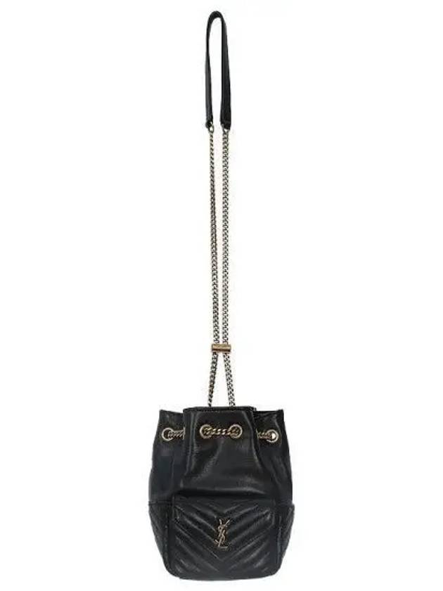 Joe Nano Mini Leather Bucket Bag Black - SAINT LAURENT - BALAAN 4