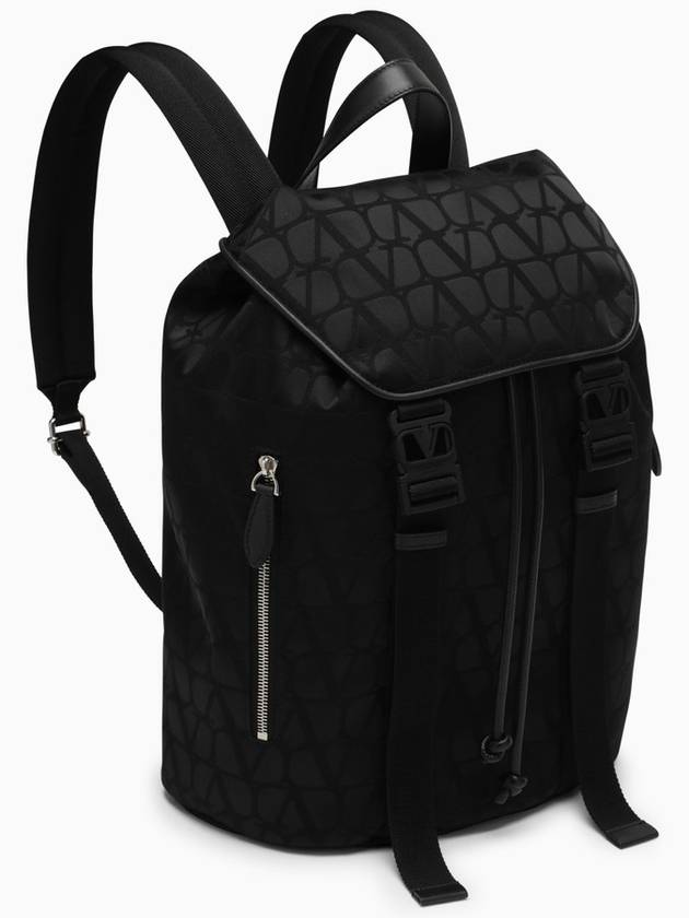 Toile Iconographe String Backpack Black - VALENTINO - BALAAN 4