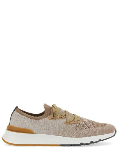 Stretch Knit Low Top Sneakers Brown - BRUNELLO CUCINELLI - BALAAN 2