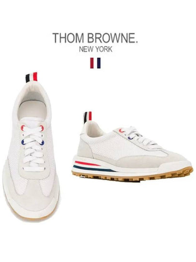 Thom Women Browne Nylon Tech Runner Low Top Sneakers Grey White - THOM BROWNE - BALAAN 2