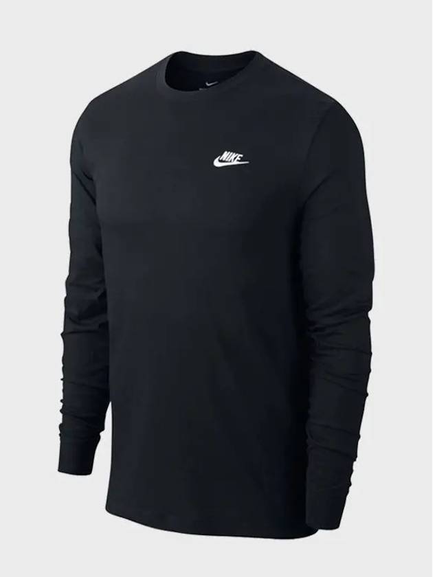 Men's NSW Club Long Sleeve T-Shirt Black - NIKE - BALAAN 4